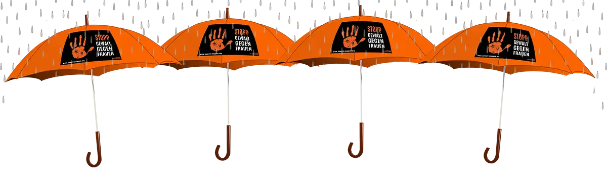 Regenschirme gegen Gewalt