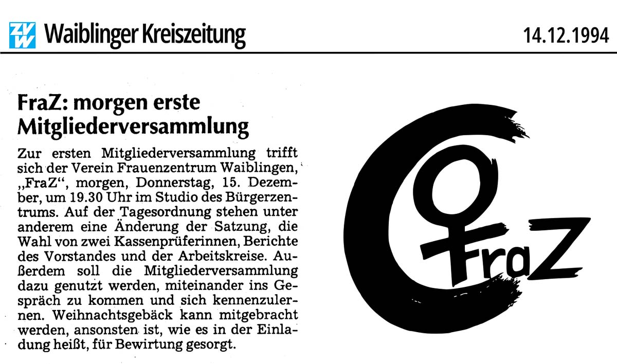 FraZ: Erste Mitgliederversammlung