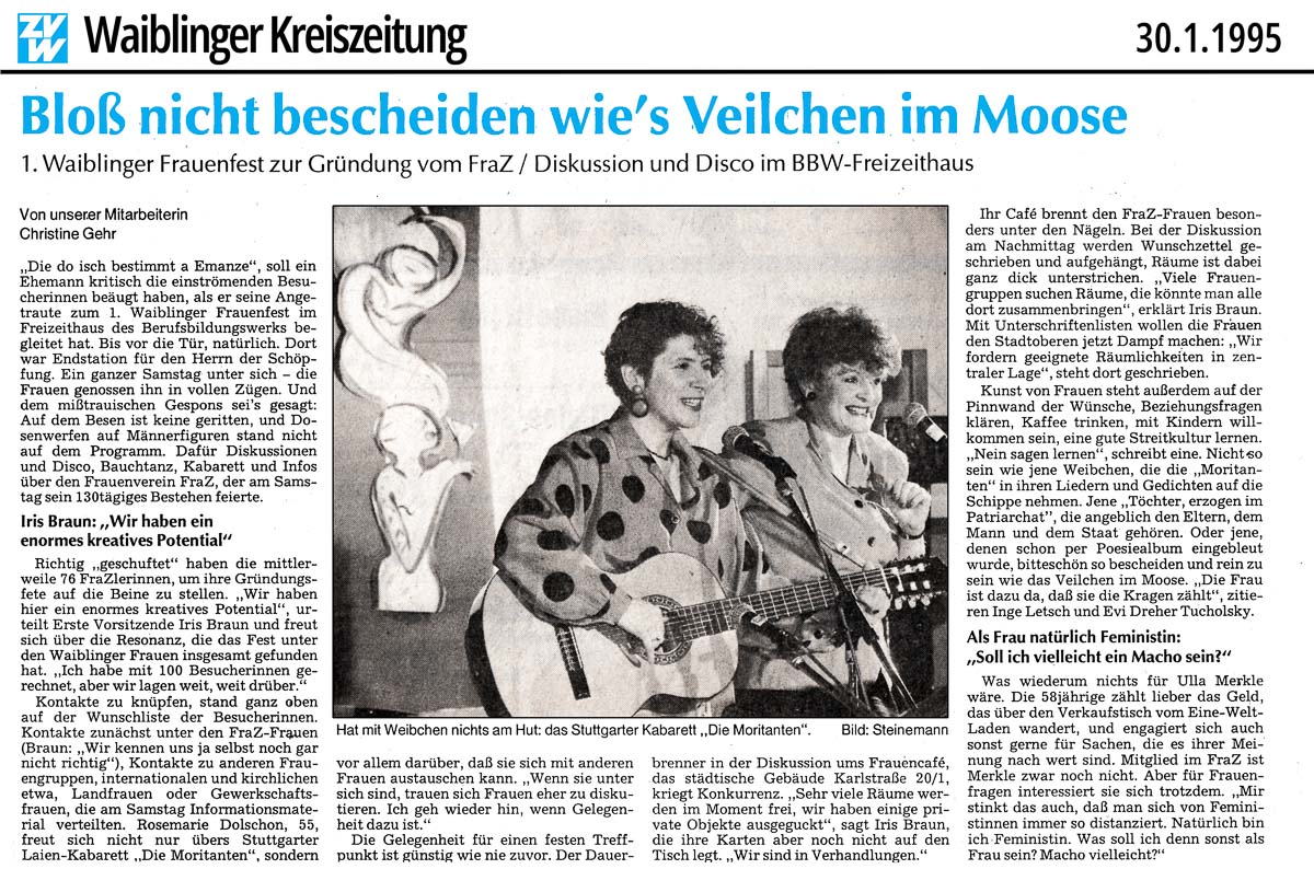 1. Waiblinger Frauenfest zur Gründung vom FraZ