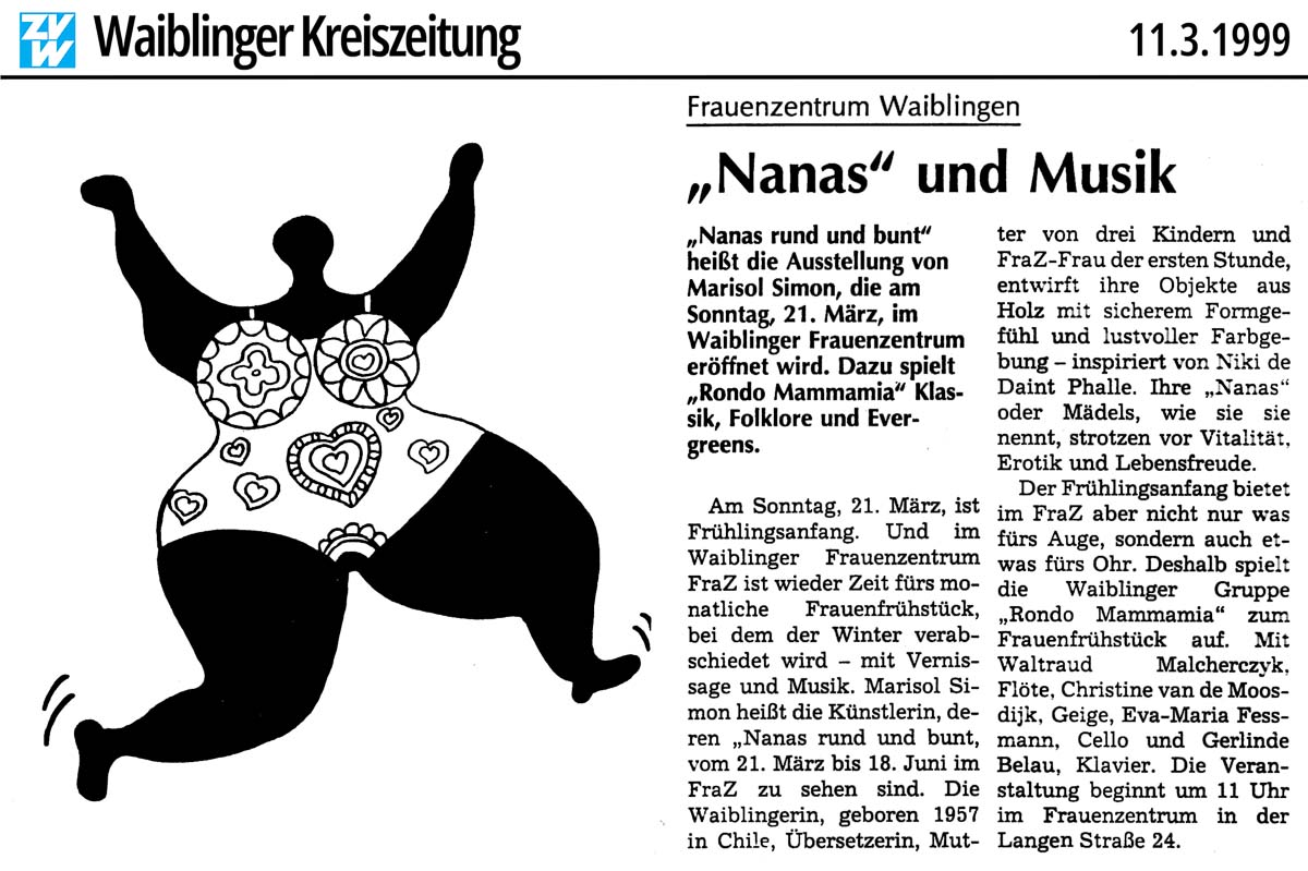 „Nanas“ und Musik